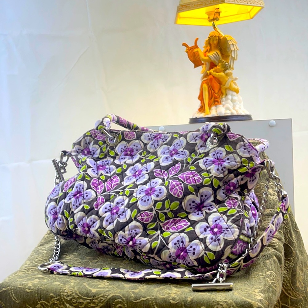VERA BRADLEY purple and white bag